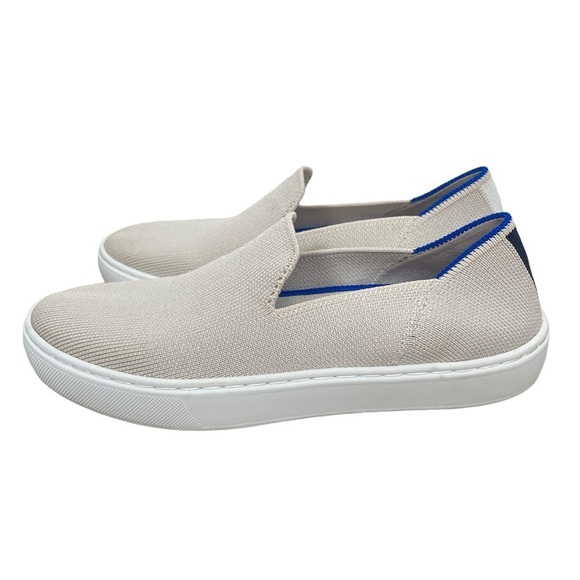 Rothy's Cream and Blue Slip-On Sneakers - Picture 4 of 9